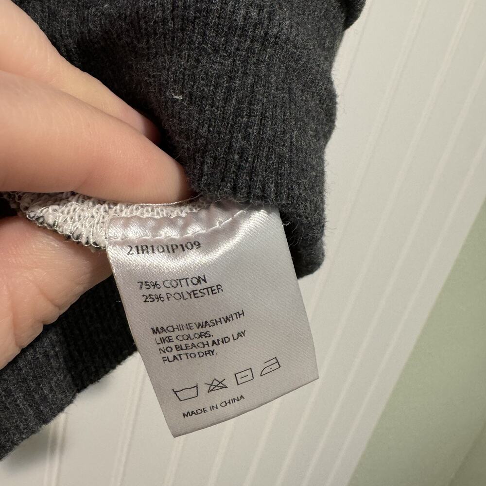 NAP Gray Terry Boxy Sweatshirt Drawstring Waist Size Medium - Picture 7 of 8